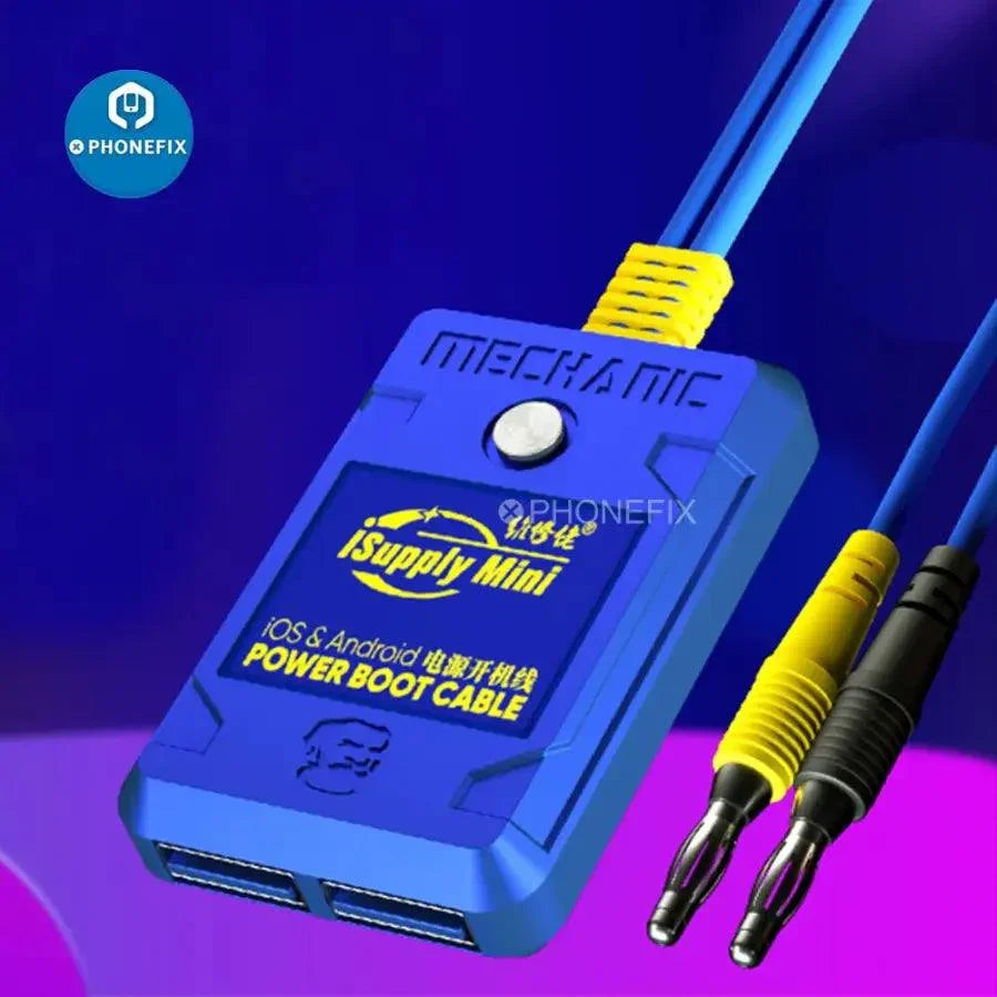 PHONEFIX iSupply Mini Power Supply Boot Cable for iPhone and Android devices, used for charging and data transfer.