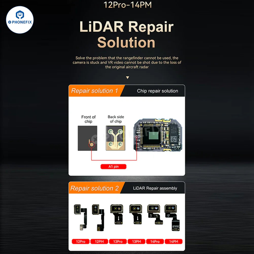 i2C Laser LiDAR repair FPC cable for iPhone 12-14 Pro Max, used in Face ID repair, by PHONEFIX.