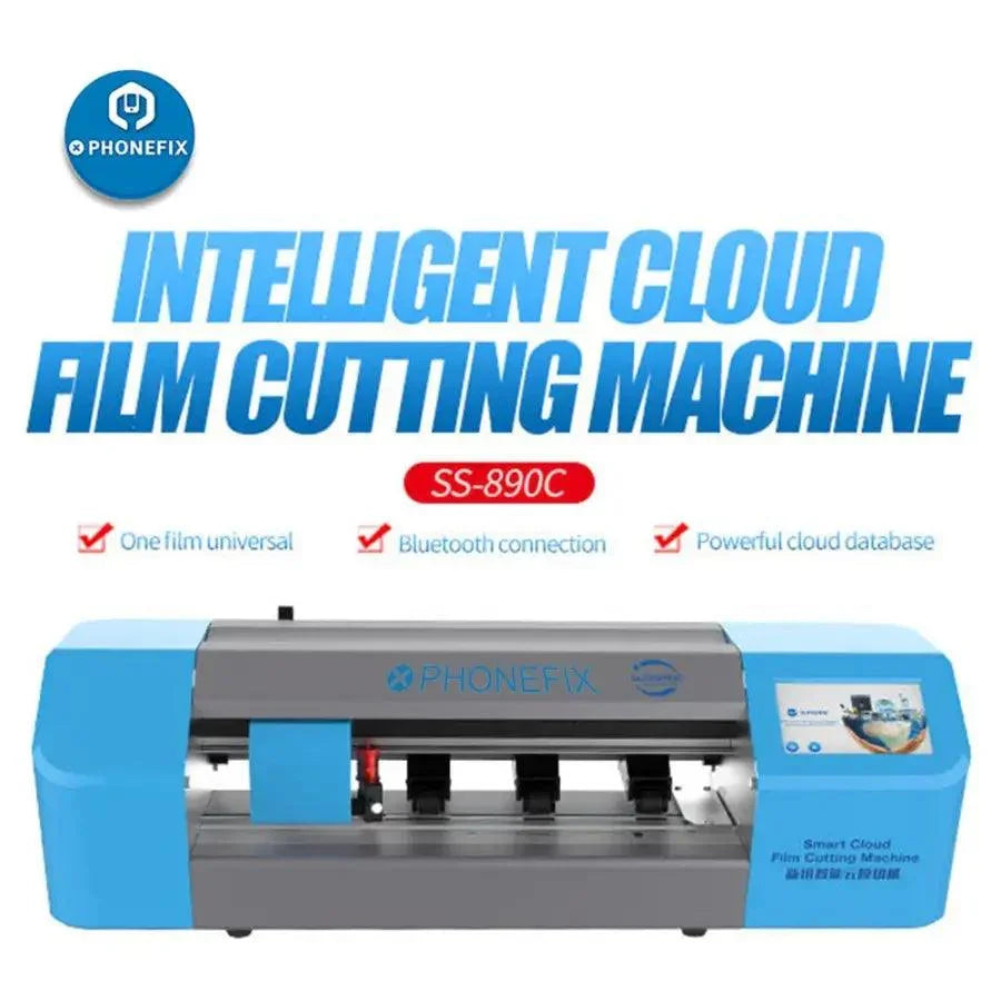 PhoneFix Sunshine SS-890C auto film cutting machine for phone glass film, precision cutting tool for mobile screen protectors.