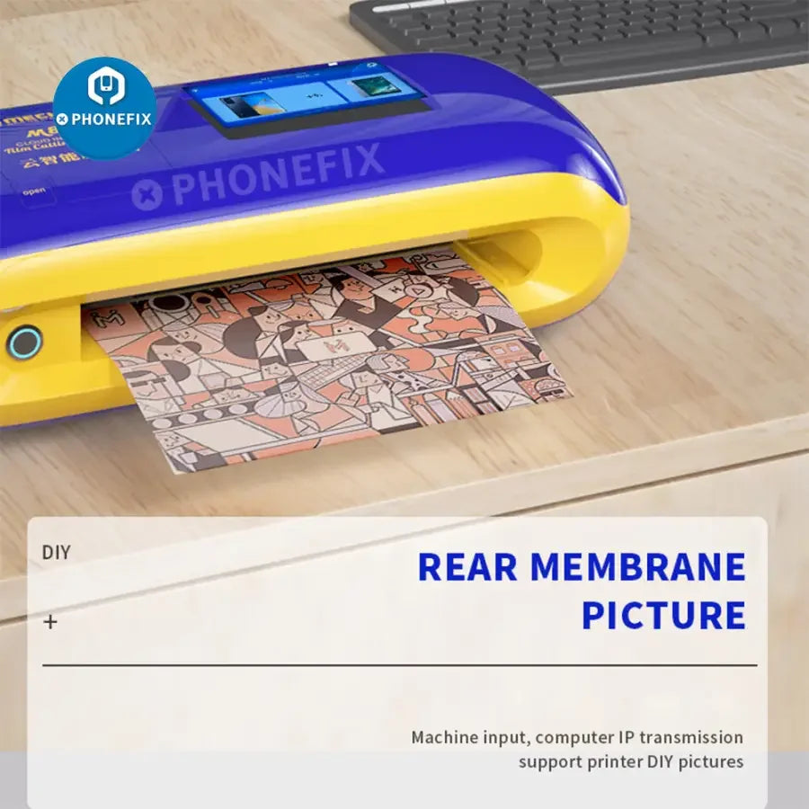 PhoneFix MECHANIC M860 precision film cutting machine for phones, iPads, and watches, used for accurate screen cutting.