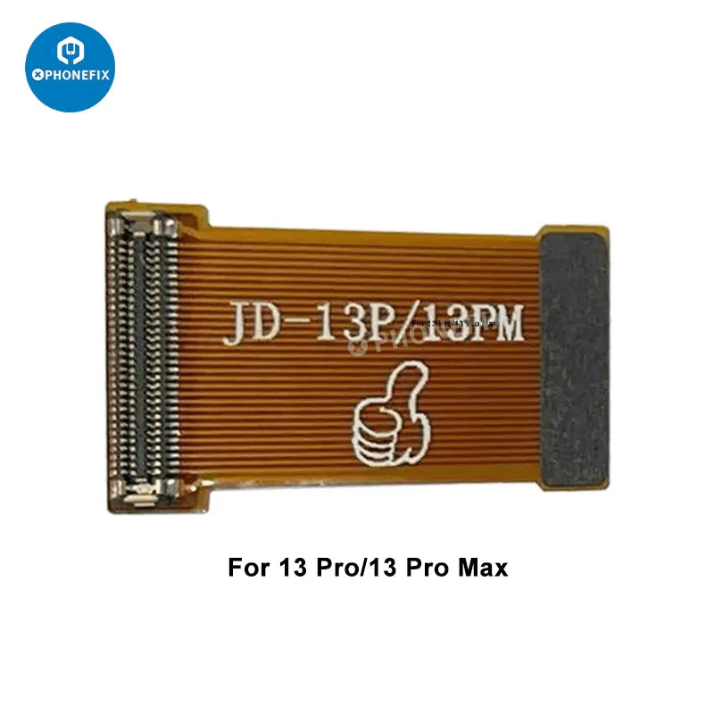 PhoneFix LCD display and 3D touch screen test cable for iPhone 11 to 14 Pro Max, showing the cable and connectors for testing.