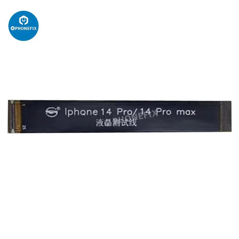 PhoneFix LCD display and 3D touch screen test cable for iPhone 11 to 14 Pro Max, showing the cable and connectors.