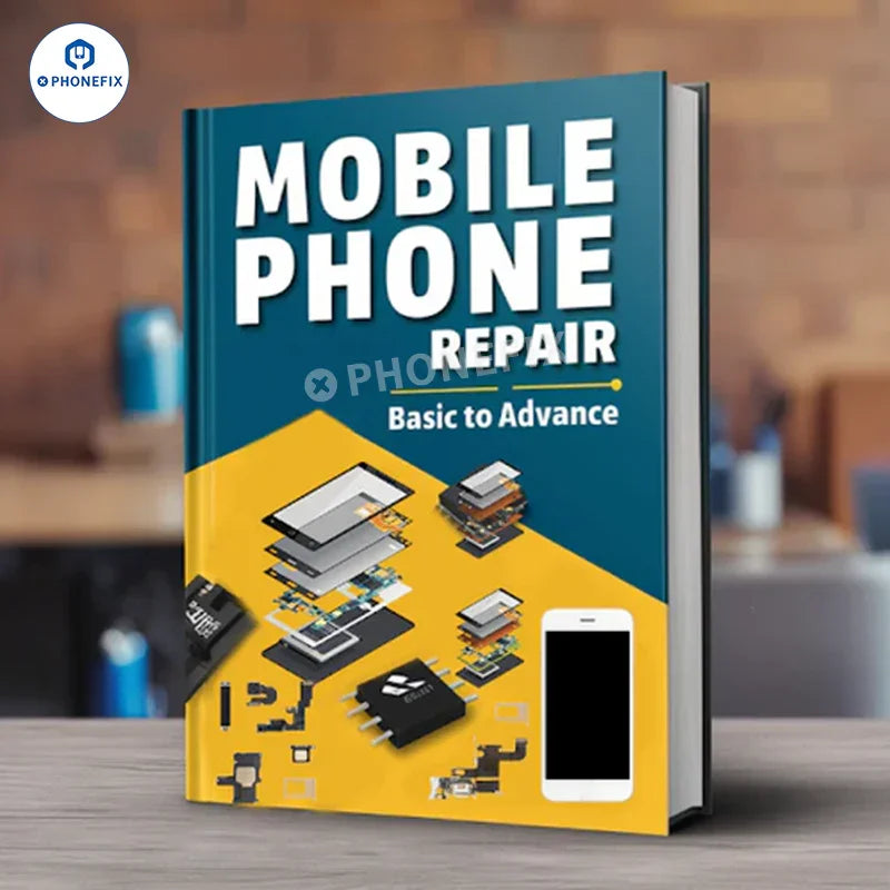 Cover image of PHONEFIX mobile phone repair PDF book, showing title and repair tools on the cover.