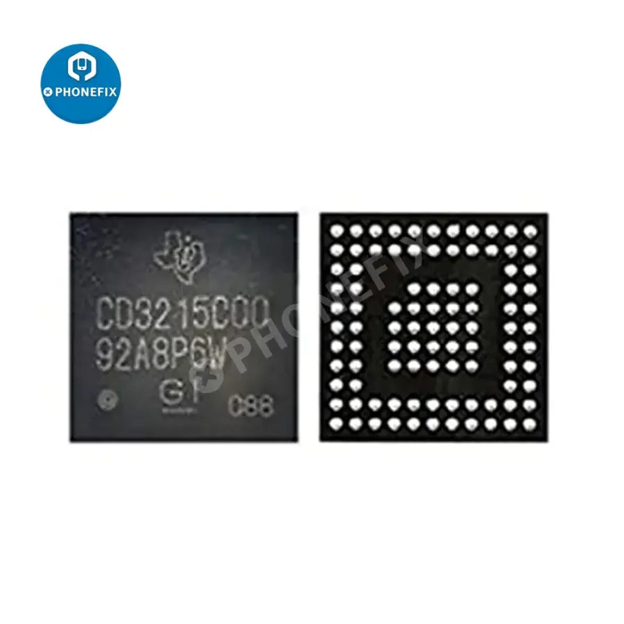 CD3215C00 USB-C port controller chip for MacBook Pro, used in iPad accessories, by PHONEFIX, shown on a white background.
