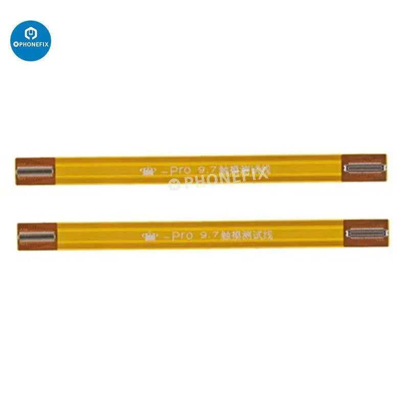 Flexible LCD screen assembly test flex cable for iPad Pro, compatible with PhoneFix accessories, shown in close-up image.