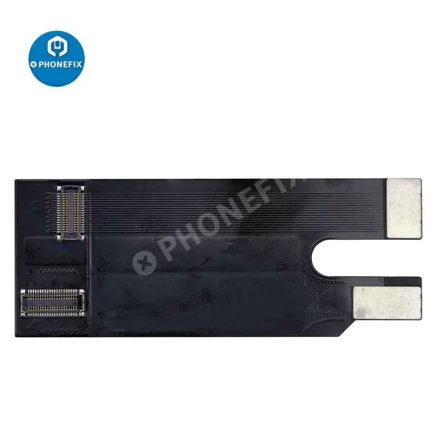 iPad Air and iPad 5 LCD screen replacement testing cable by PHONEFIX, showing the black cable with connectors for iPad screen repair.