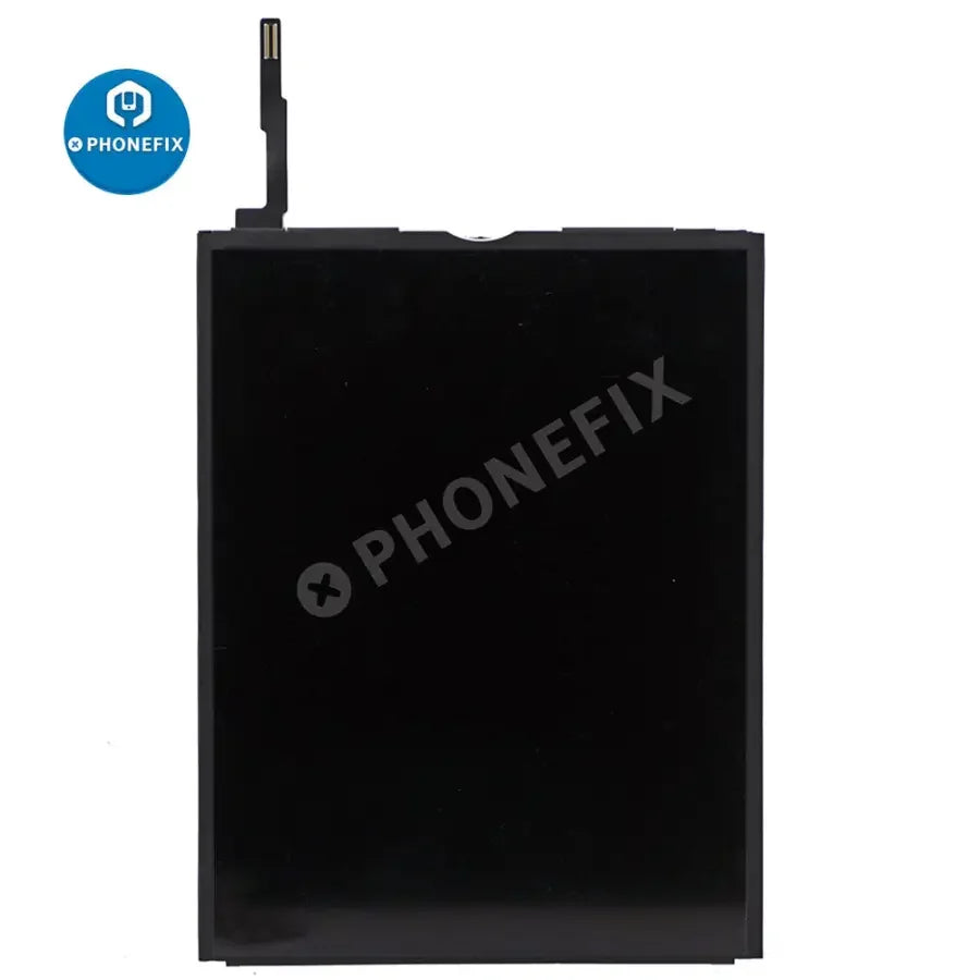 LCD display screen replacement for iPad Air 5 and 6 by PHONEFIX, showing the new screen with connectors and frame.
