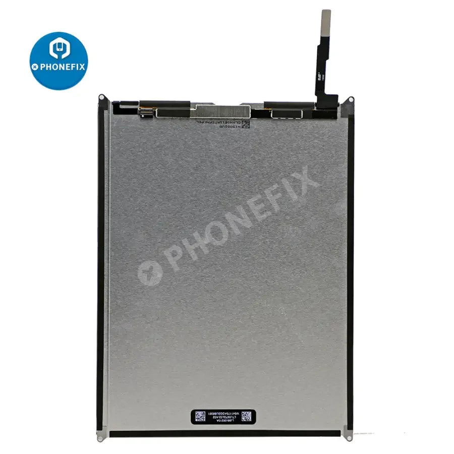 LCD display screen replacement for iPad Air 5 and 6 by PHONEFIX, showing the new screen and internal components.