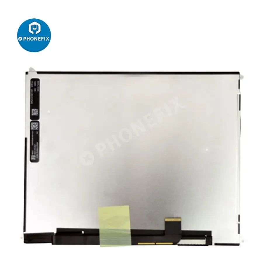 iPad 3 LCD screen replacement LTN097QL01-A03 by PHONEFIX, showing the new iPad display with black front panel and connectors