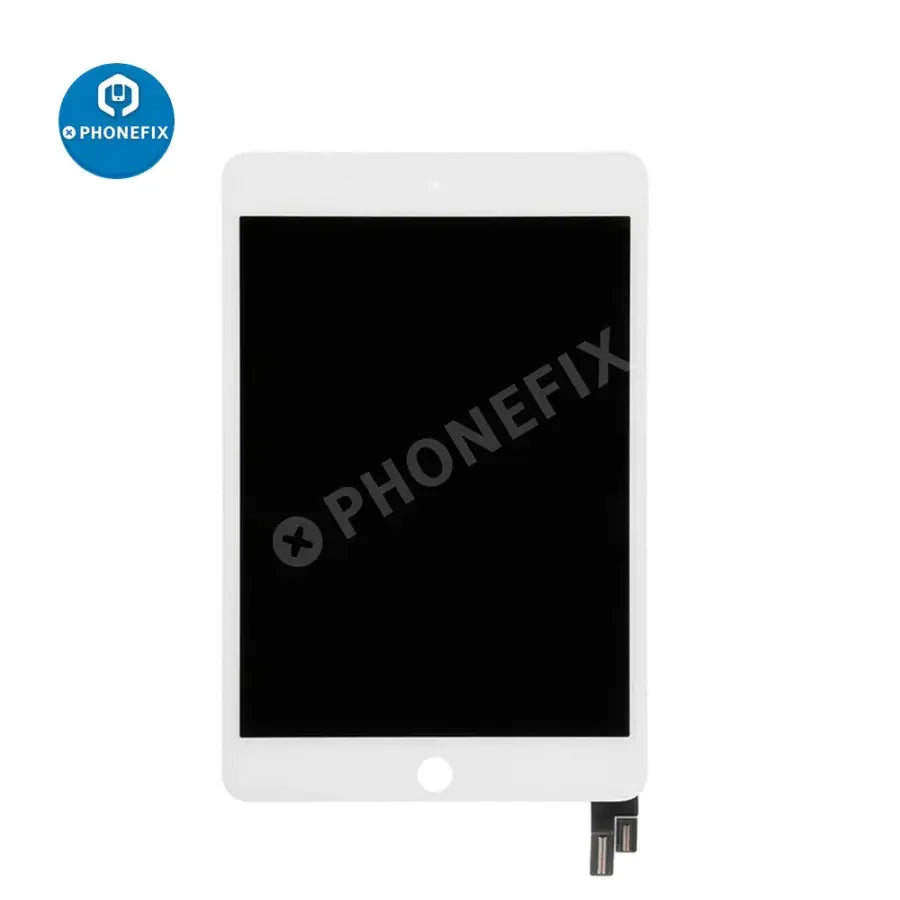 PhoneFix iPad Mini 4 LCD digitizer assembly replacement, screen only, without home button, for iPad Mini 4 tablet repair.