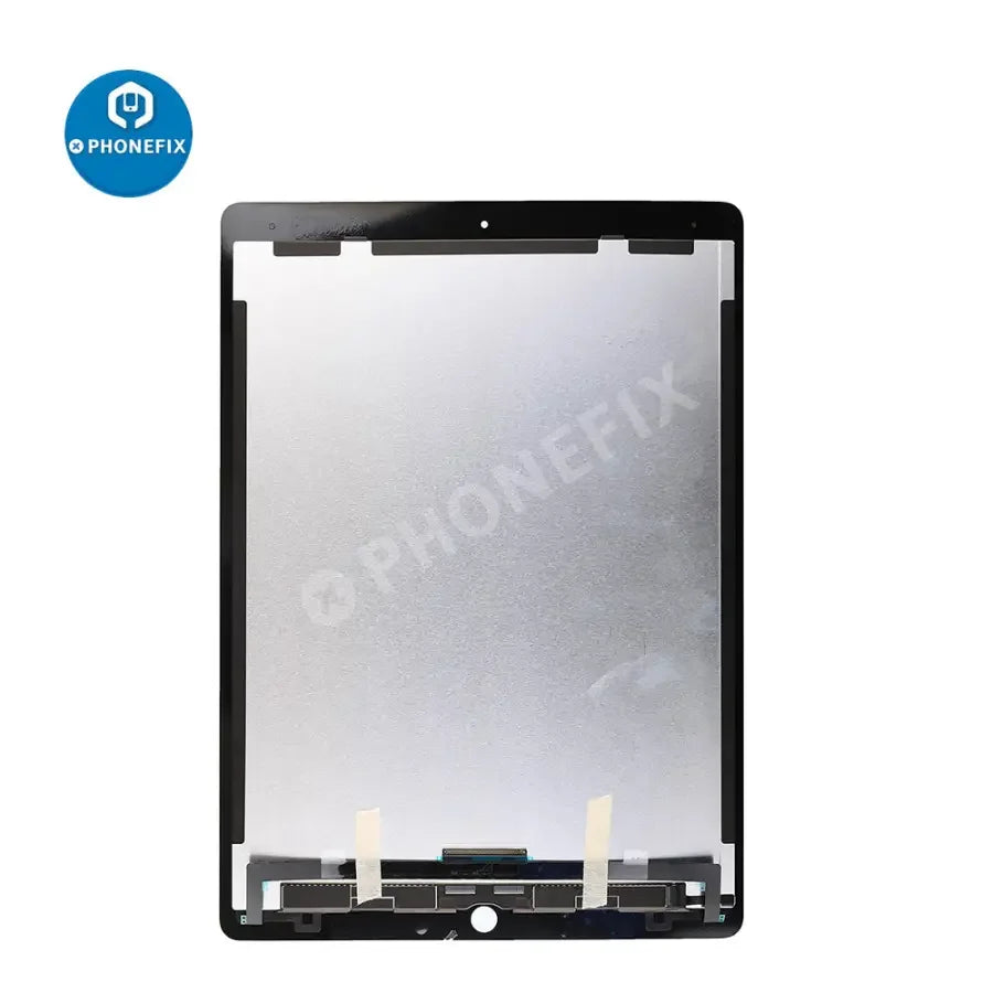iPad Pro 12.9-inch 2nd Gen LCD with digitizer assembly replacement by PHONEFIX, showing the screen and digitizer components.