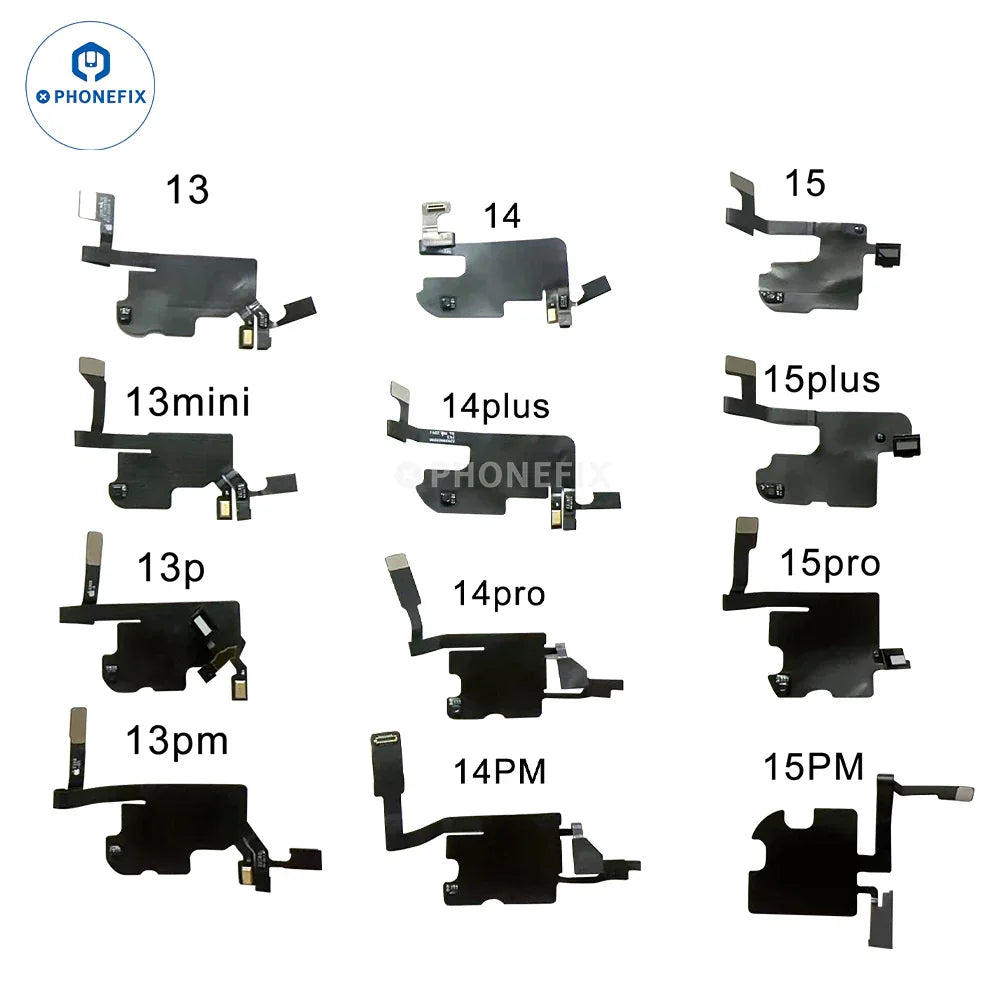 Original iPhone Proximity Light Sensor Flex Cable for iPhone 13 to 17 Pro Max, showing the flex cable with connector and sensor components.