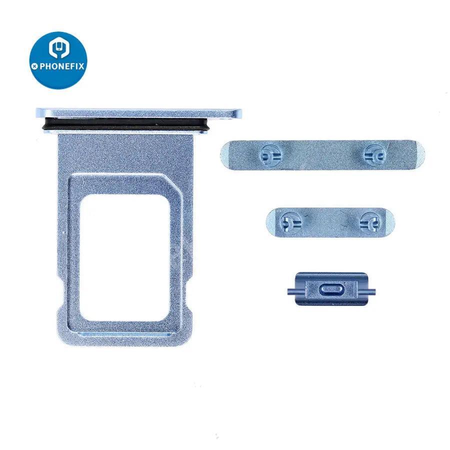 PHONEFIX iPhone side buttons set replacement parts, silver color, for iPhone repair and accessory upgrades.