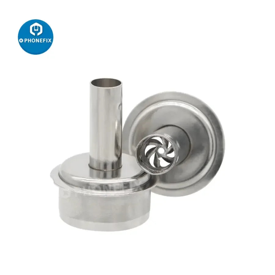 Spiral hot air gun nozzle replacement for PHONEFIX 861DW BGA rework station, compatible with iron tips and nozzles.