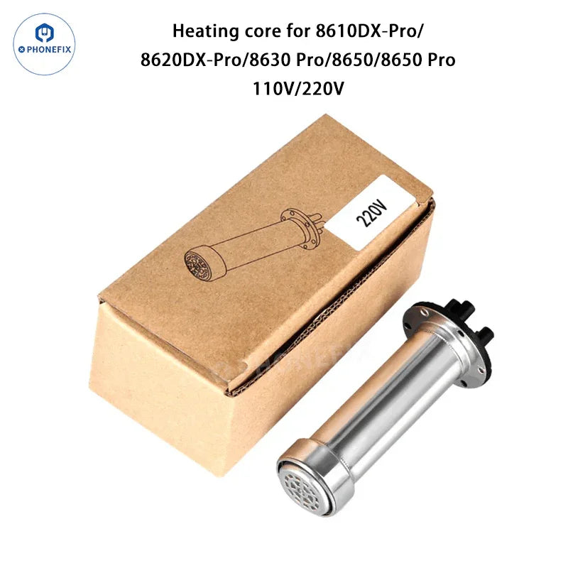 Heating element soldering handle for SUGON 8610DX 8620DX 8630 8650 Pro, used with PHONEFIX iron tips and nozzles.