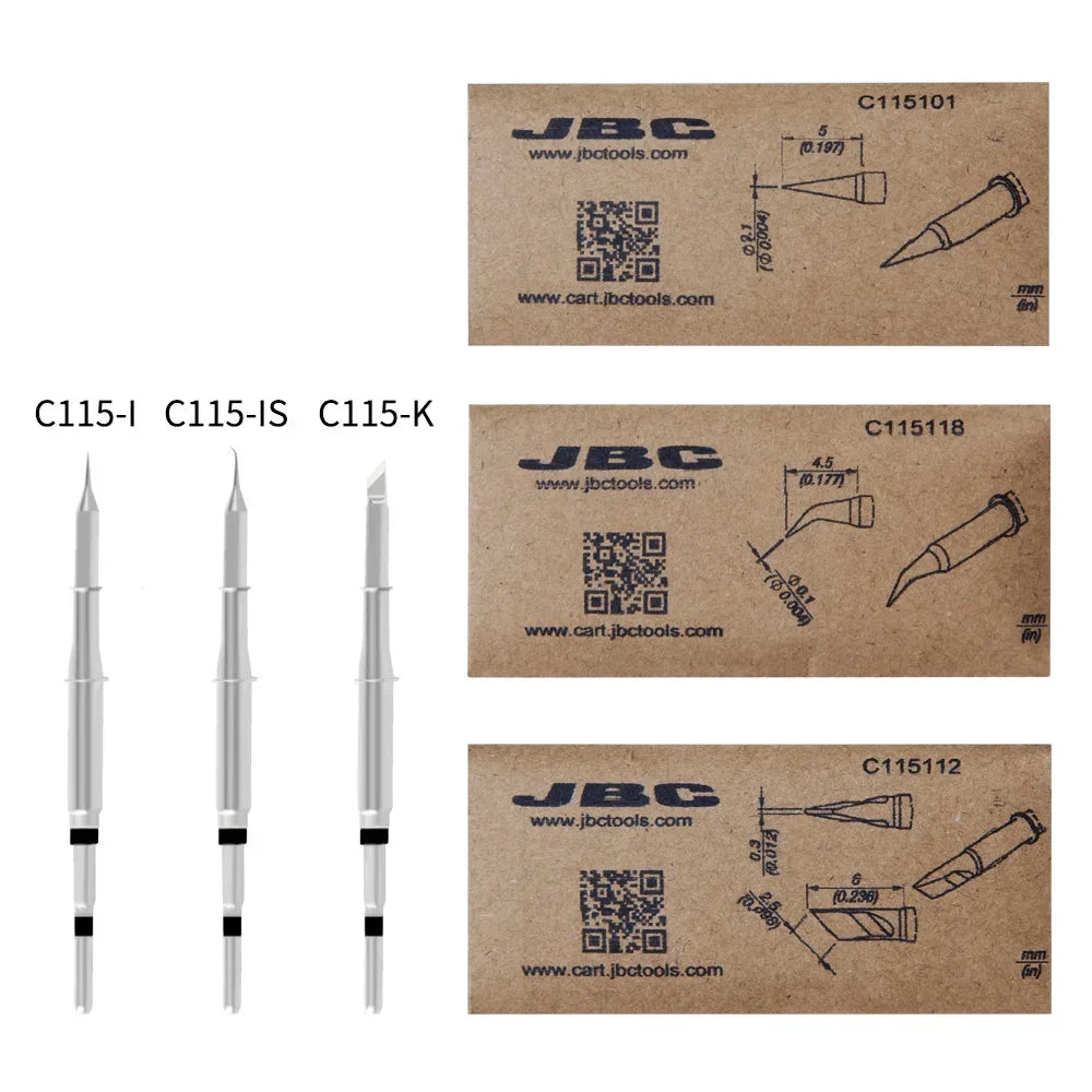 JBC C115 series soldering tip for Sugon T115 soldering station, PHONEFIX brand, shown in the image.