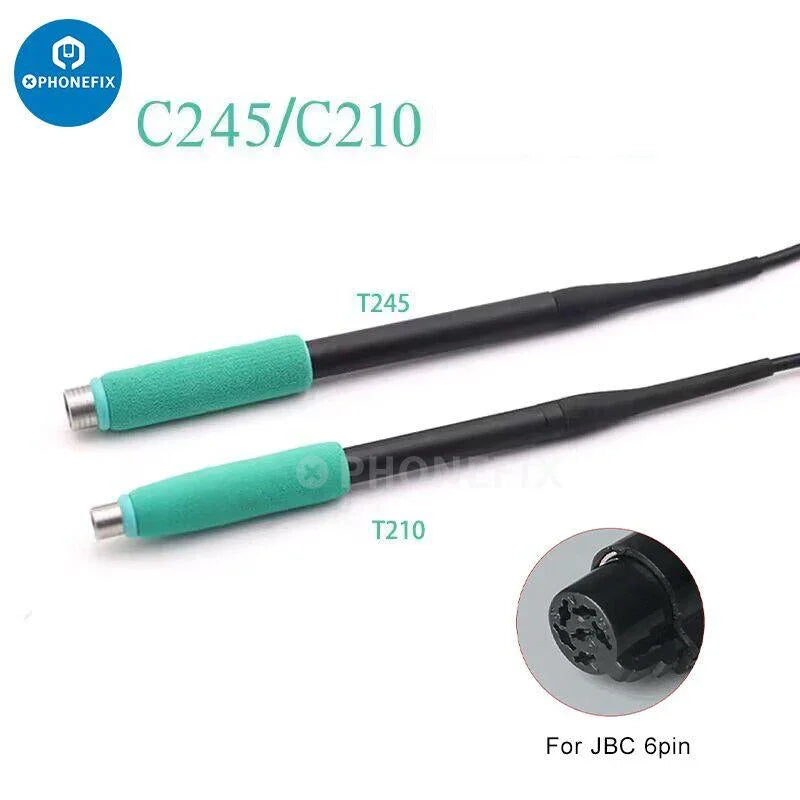 OEM PHONEFIX 6PIN JBC T210/245/115 soldering handle with 6-hole design for general soldering iron tips and nozzles.