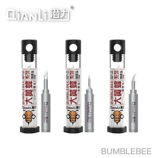 Qianli 936 universal soldering iron tips for lead-free soldering, shown with multiple iron tips in a set.