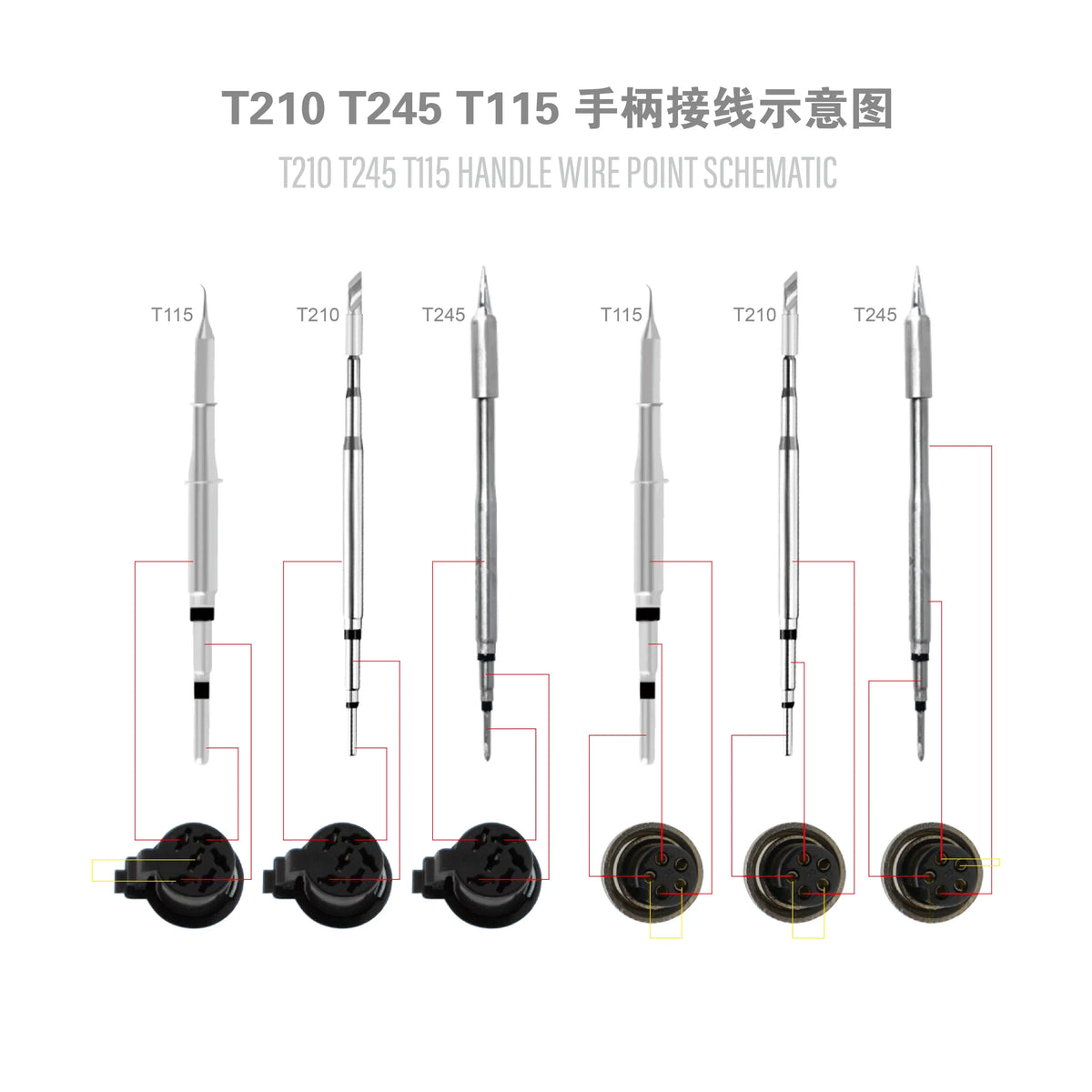 Universal 5/6 pin soldering handle for C210, C245, C115 soldering tips, compatible with PHONEFIX soldering iron.