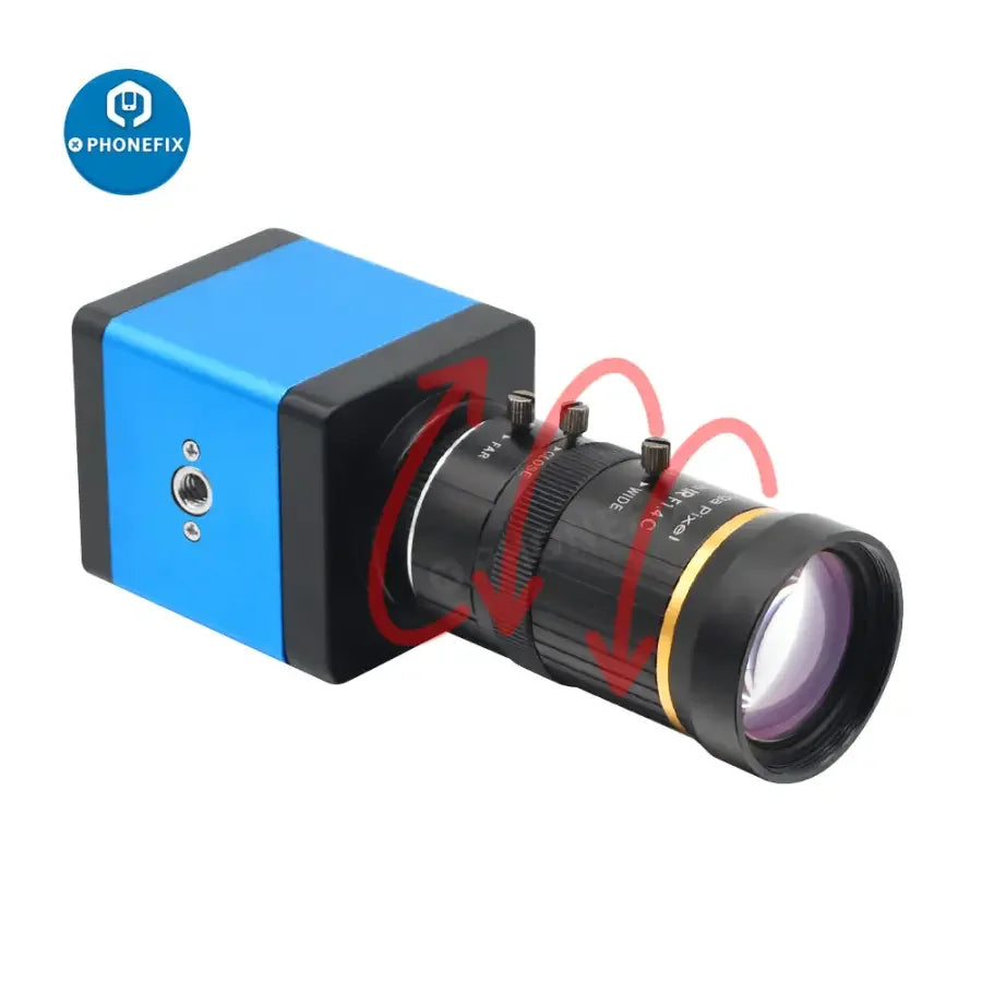 PHONEFIX 1080p HDMI VGA live streaming camera with 8-50mm lens, ideal for industrial digital webcam applications.