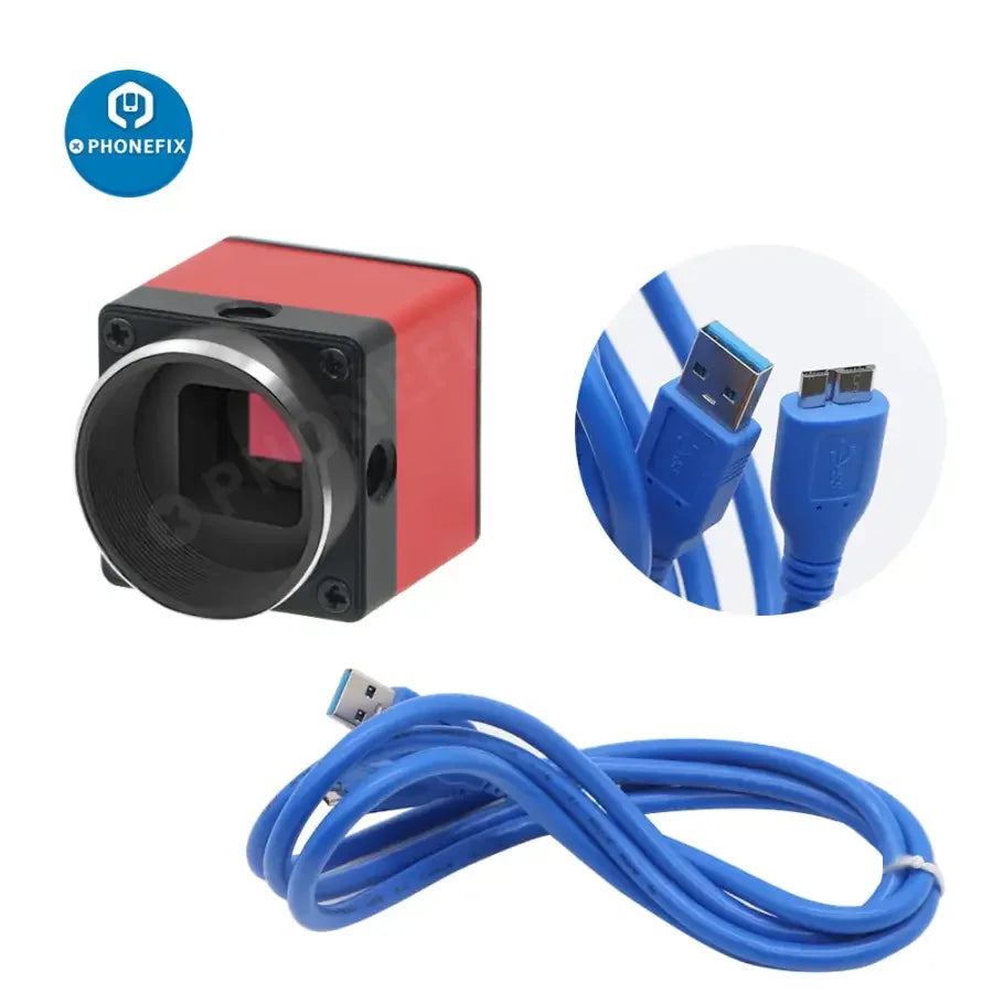 PHONEFIX 5MP USB 3.0 CMOS digital industrial camera for microscopes, ideal for machine vision applications.