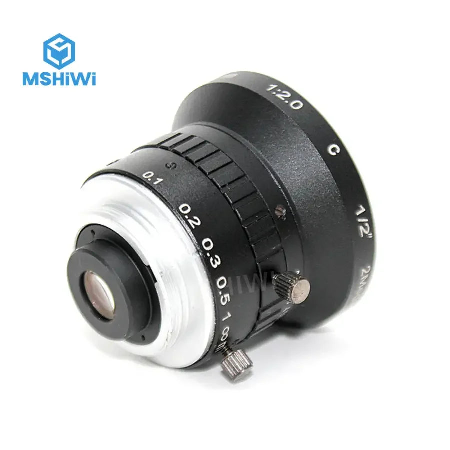 PHONEFIX 2MP 4mm prime industrial camera lens with 1/2" aperture F2.0, ideal for machine vision applications.