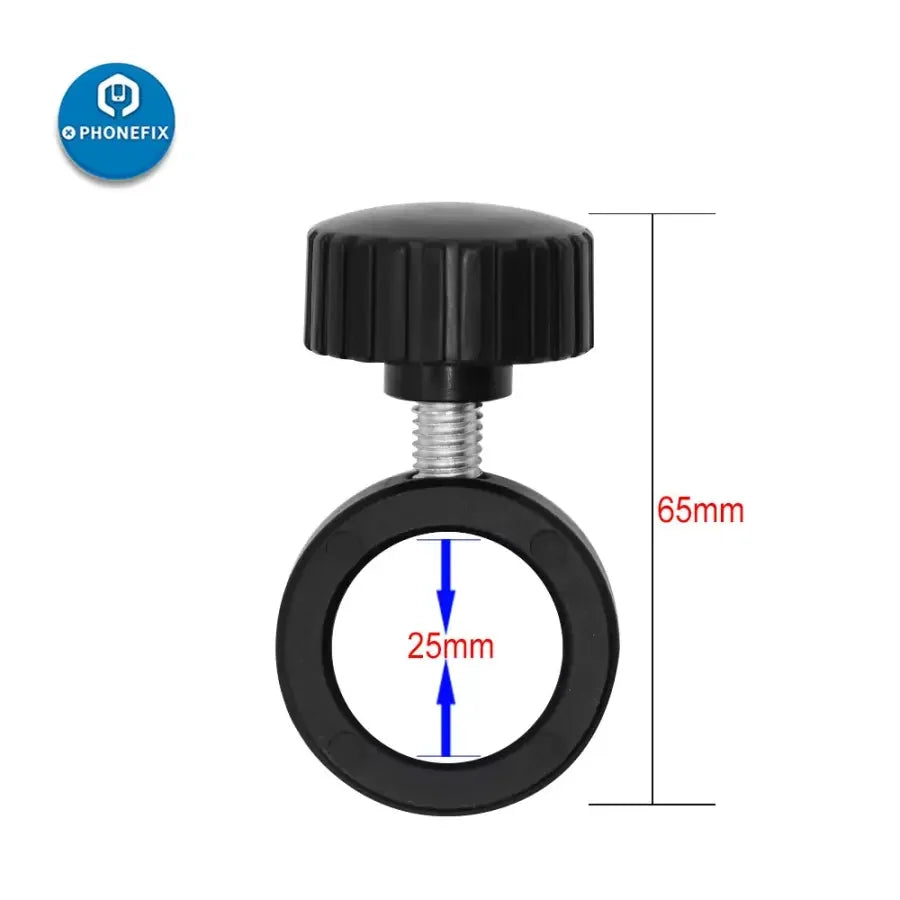 PhoneFix 32mm/25mm stereo microscope position ring with screw for adjustable mounting bracket, accessory for microscope setup.