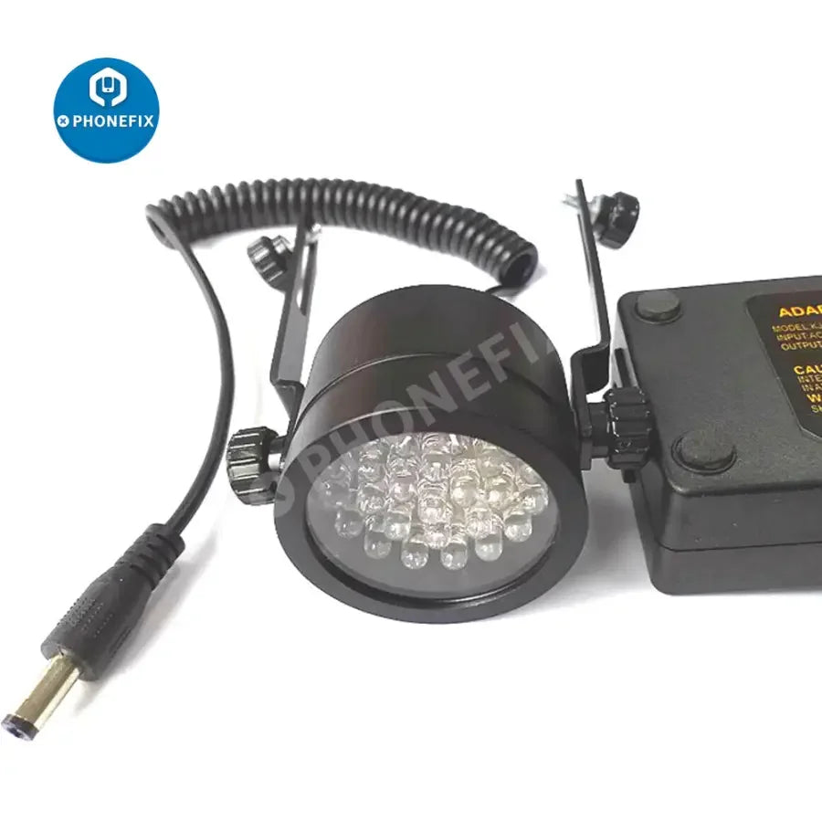 LED light lamp for industrial trinocular stereo zoom microscope, PHONEFIX brand, used as a microscope accessory for enhanced illumination.