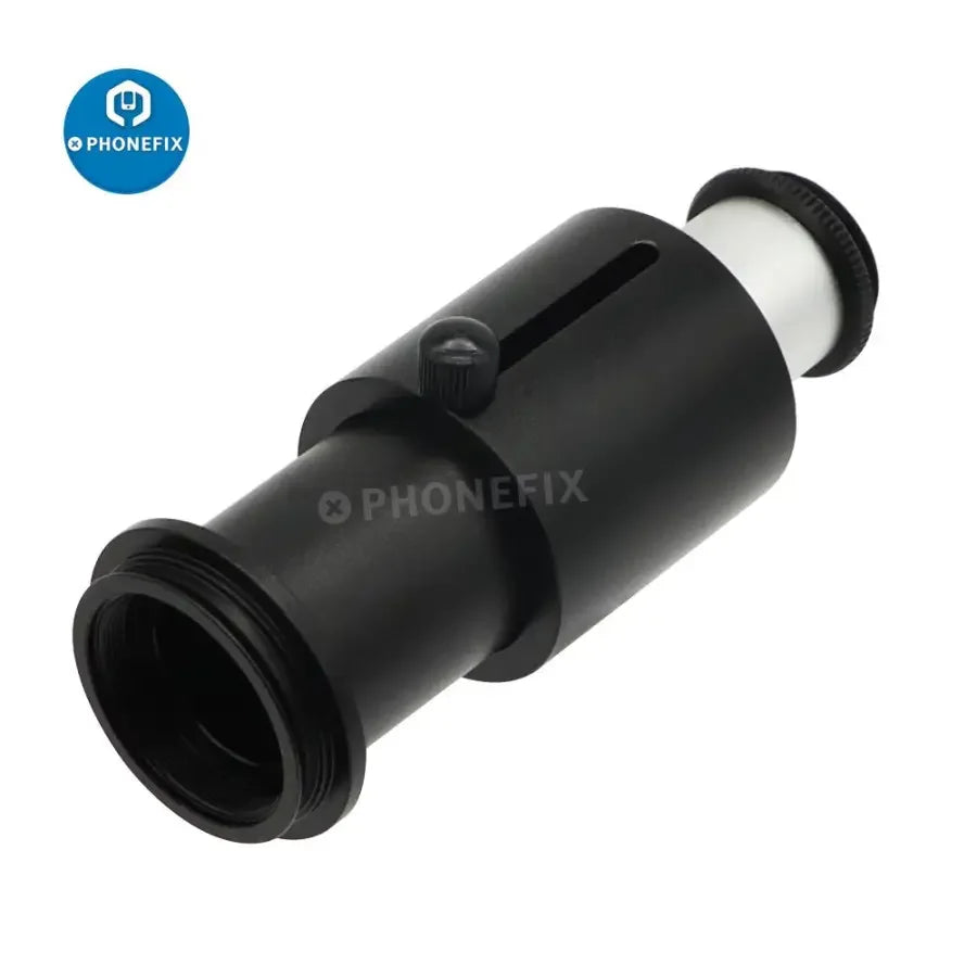 38mm industrial camera adapter with 23.3mm C-mount for microscope camera tubes, compatible with PHONEFIX microscope accessories.