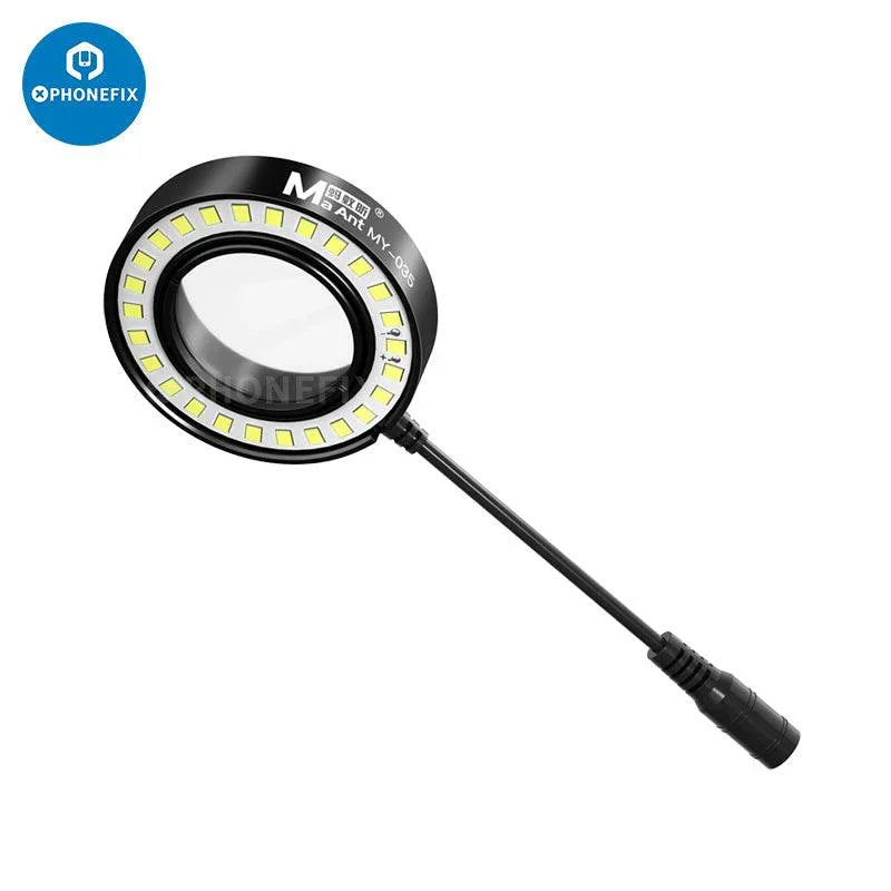 MaAnt MY-035 26 LED ring light accessory for binocular and trinocular microscopes by PHONEFIX, providing bright, even illumination.