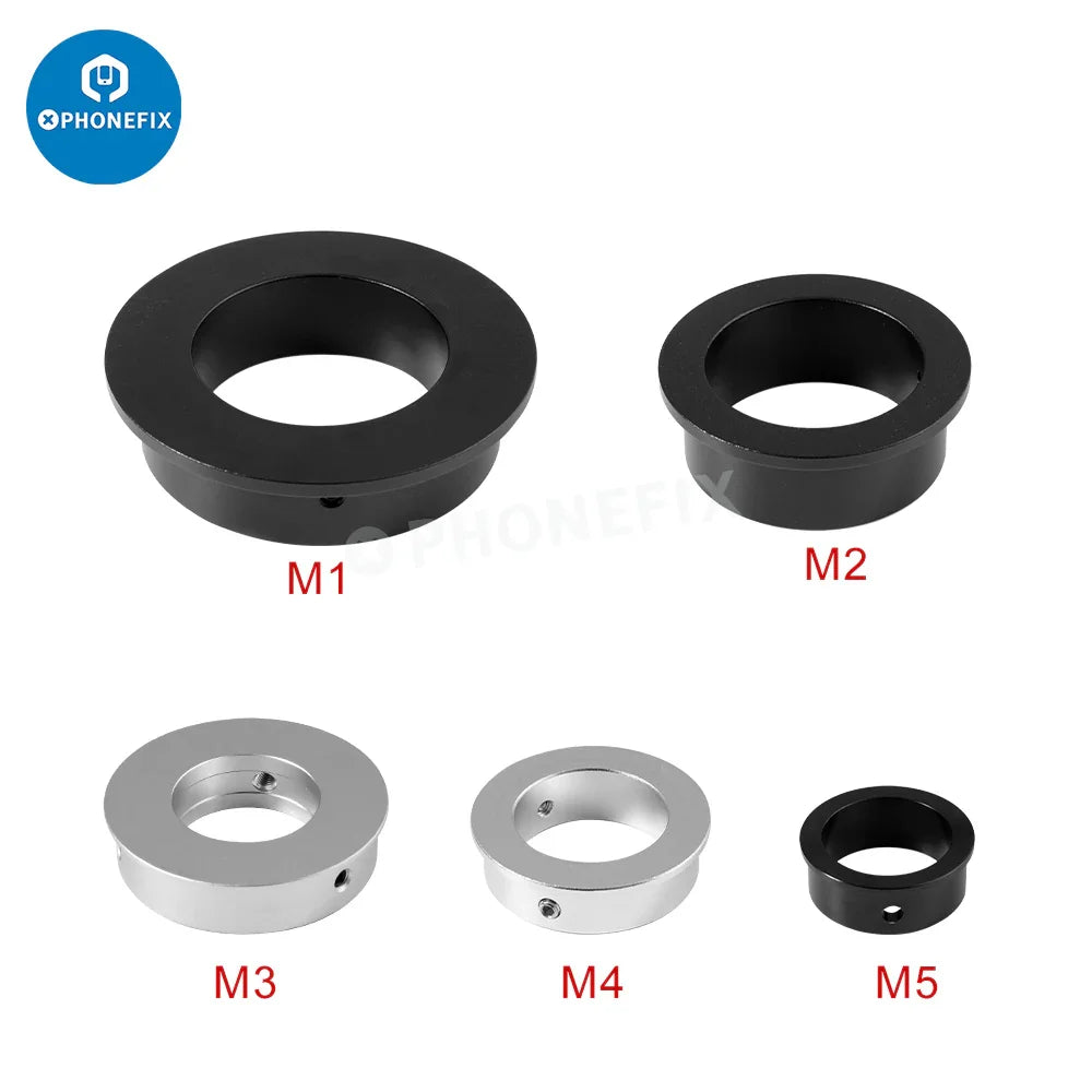 C-Mount lens adapter ring for microscope camera, compatible with PHONEFIX microscope accessories, in black metal finish.