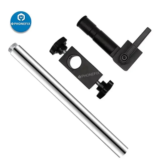 25mm diameter rotating metal arm for industrial microscope holder, PHONEFIX microscope accessory, durable metal construction.