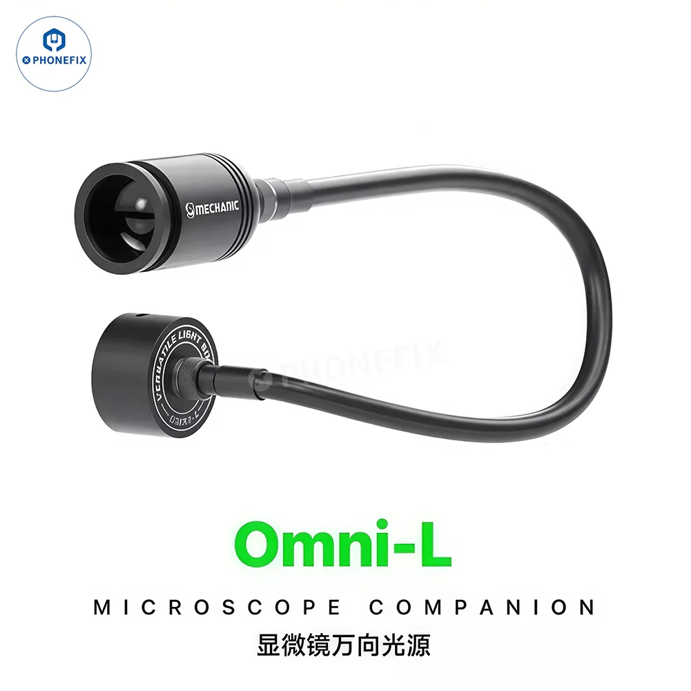PHONEFIX MECHANIC Omni-L Microscope Universal Light Source with oblique lighting for enhanced microscopy viewing.