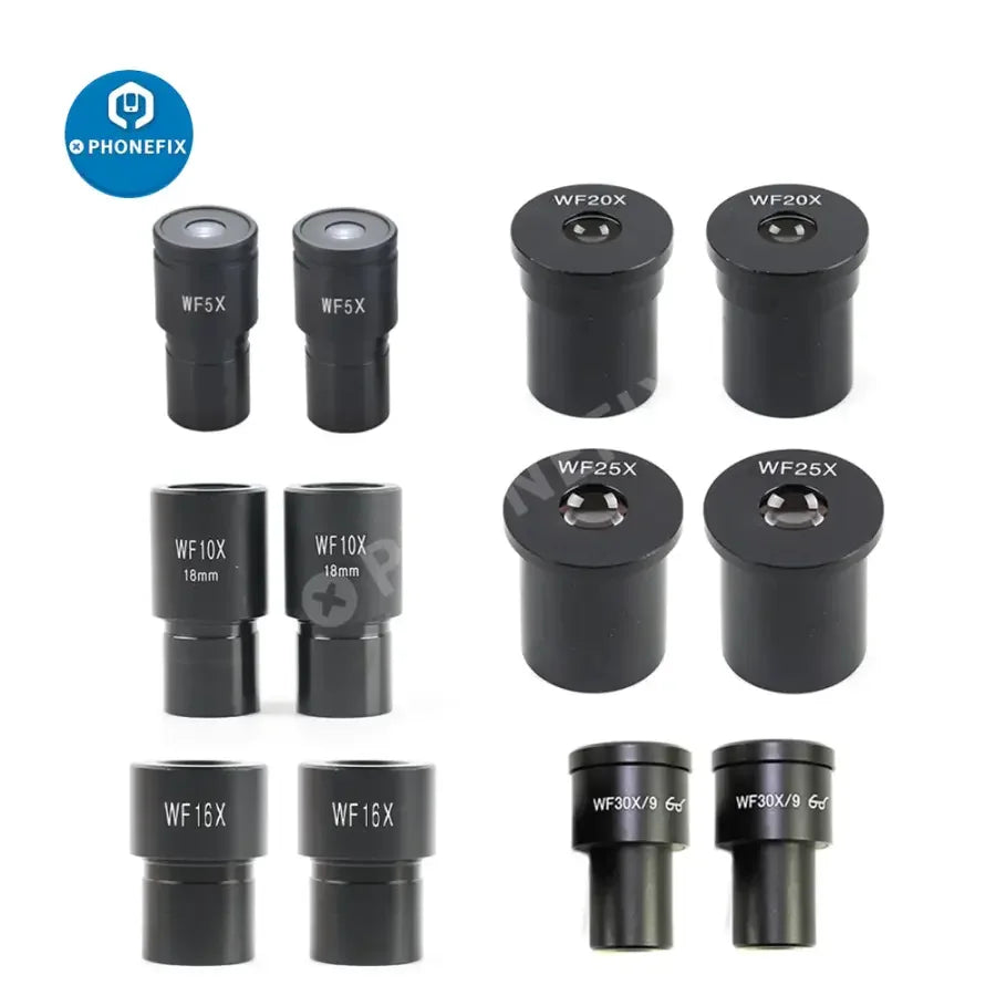 Wide field eyepiece lens for stereo microscope, WF10/15/20/25/30X magnification, accessory by PHONEFIX for enhanced viewing.