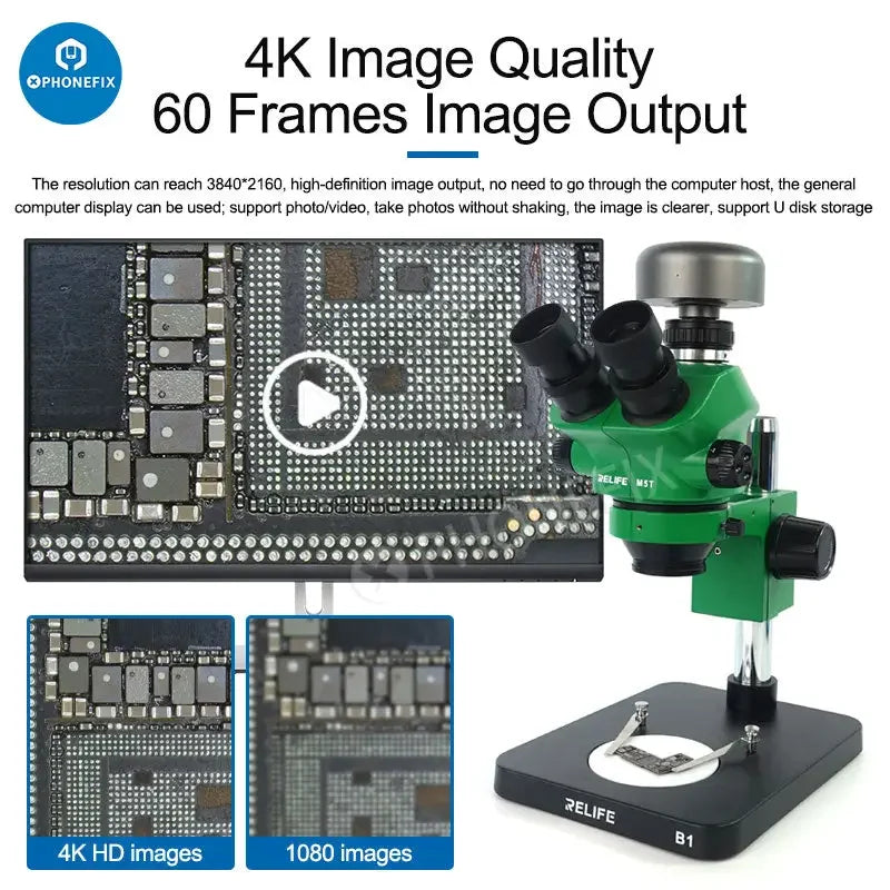 SUNSHINE M-15 HDMI 4K microscope camera for trinocular microscopes, 60fps video, compatible with PHONEFIX brand.