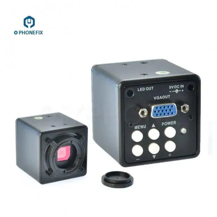 PhoneFix 2.0MP digital microscope camera with VGA and HDMI output, C-mount CMOS sensor for detailed microscopic imaging.