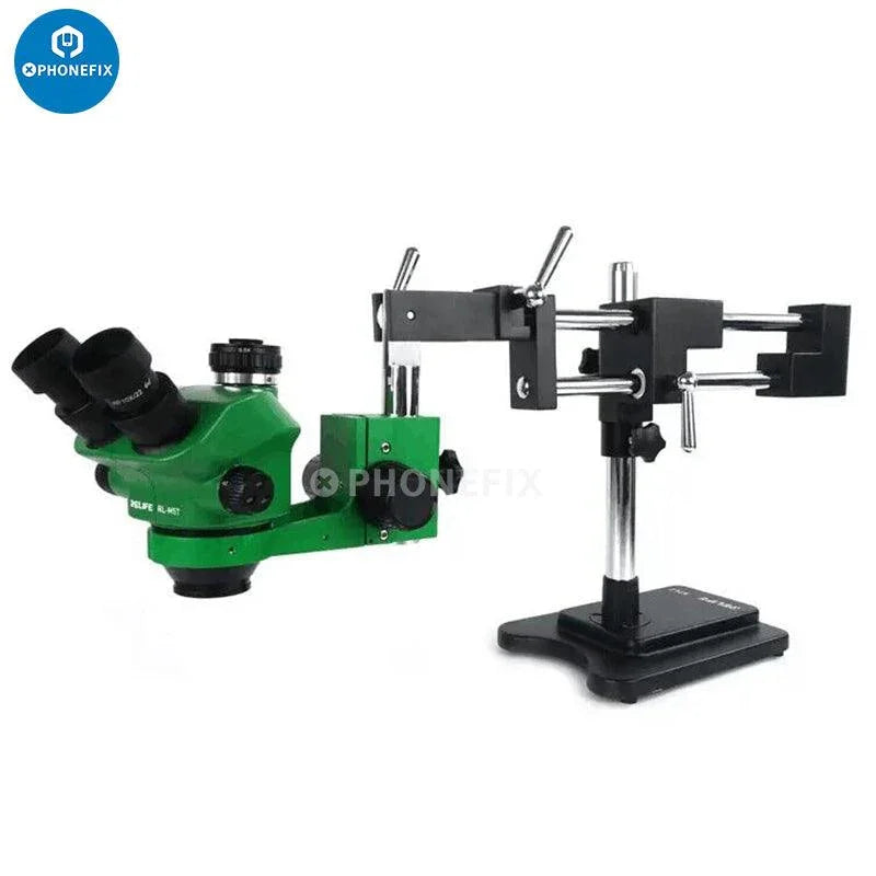 RELIFE RL-M5T-B1 trinocular microscope with HDMI display and camera for detailed biological and scientific imaging.