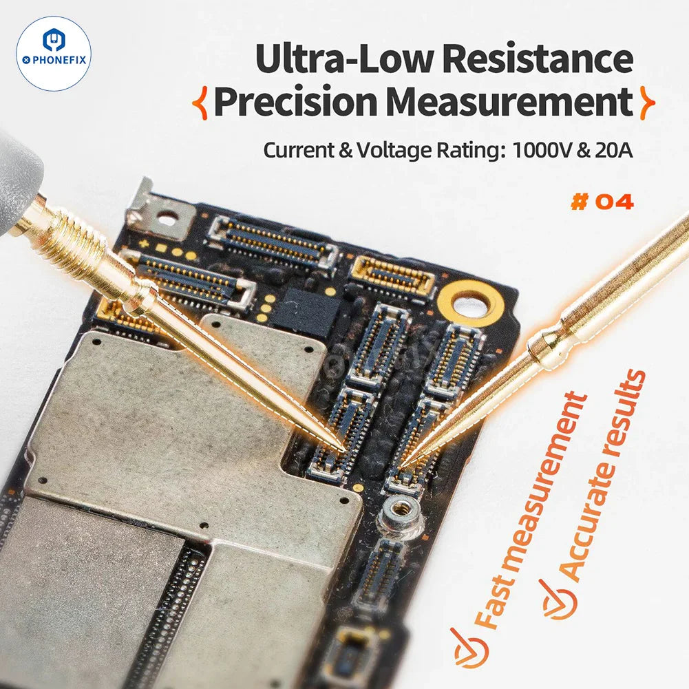 Phonefix YCS Extra-tip Multimeter Pen for phone PCB BGA IC measurement, featuring precision tips for electronic testing and diagnostics.