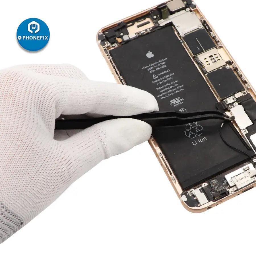 Anti-static nylon fiber gloves for electronic work and repair, designed to prevent static electricity discharge.
