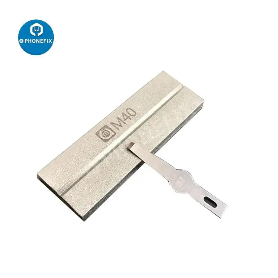 Amaoe M40 double-sided grindstone tweezers correction polish station, a precision assist tool for phone repairs by PHONEFIX.