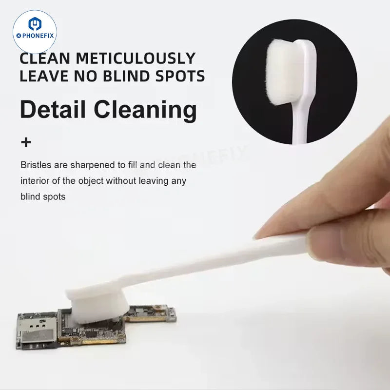 PHONEFIX BST-82 soft bristled brush for cleaning phone camera, PCB, CPU, and IC components in electronics repair.
