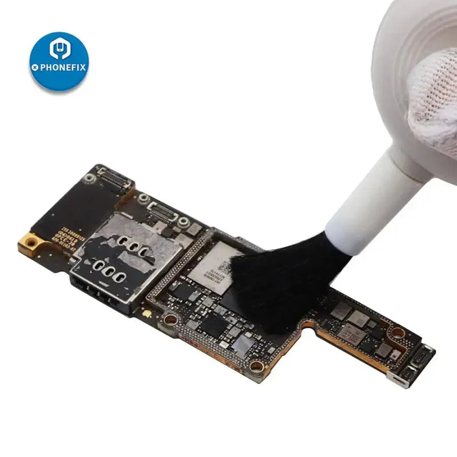 PhoneFix 2-in-1 dust cleaning air blower and brush for keyboard and camera cleaning, compact assist tool for dust removal.