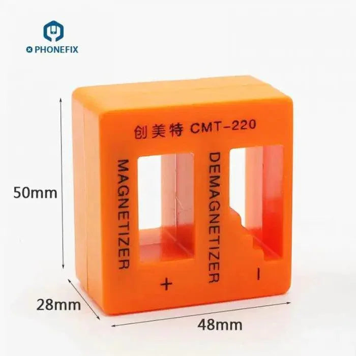 PHONEFIX magnetizer and demagnetizer for screwdriver tips, magnetic pick-up tool for electronic repair assistance.