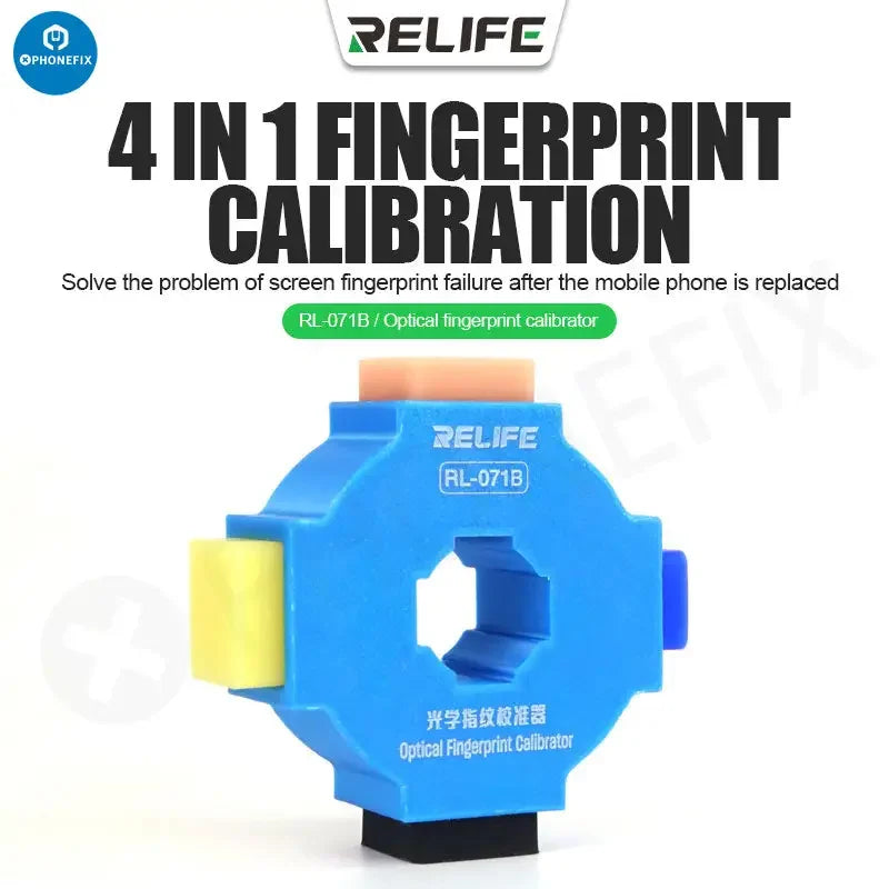 PHONEFIX RL-071B optical fingerprint calibrator for Huawei, Xiaomi, Oppo, Vivo smartphones, assist tool for fingerprint sensor calibration.
