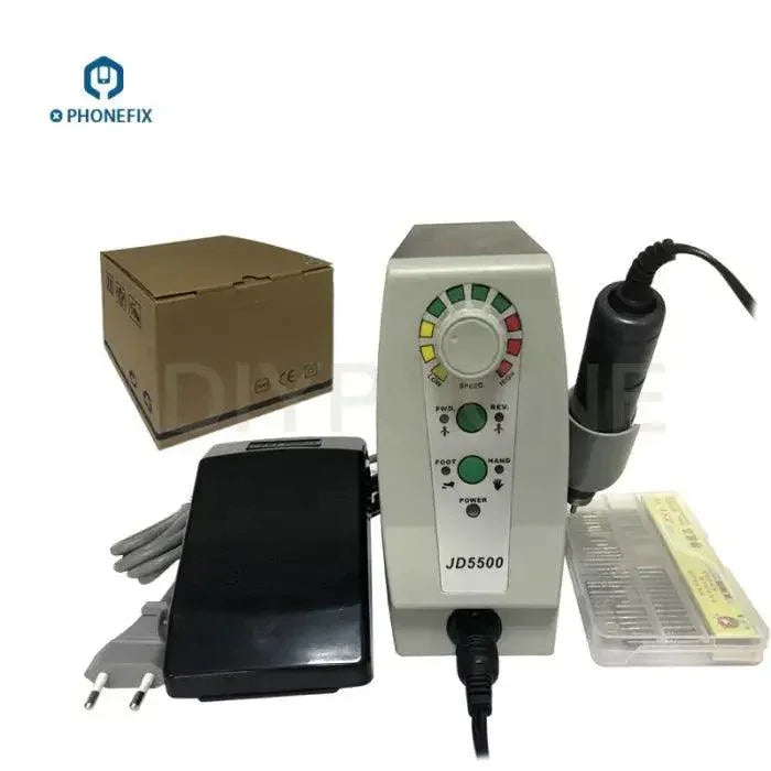 Mini PCB BGA IC grinding machine by PHONEFIX for iPhone and Samsung motherboards, used for precise PCB and BGA chip grinding.