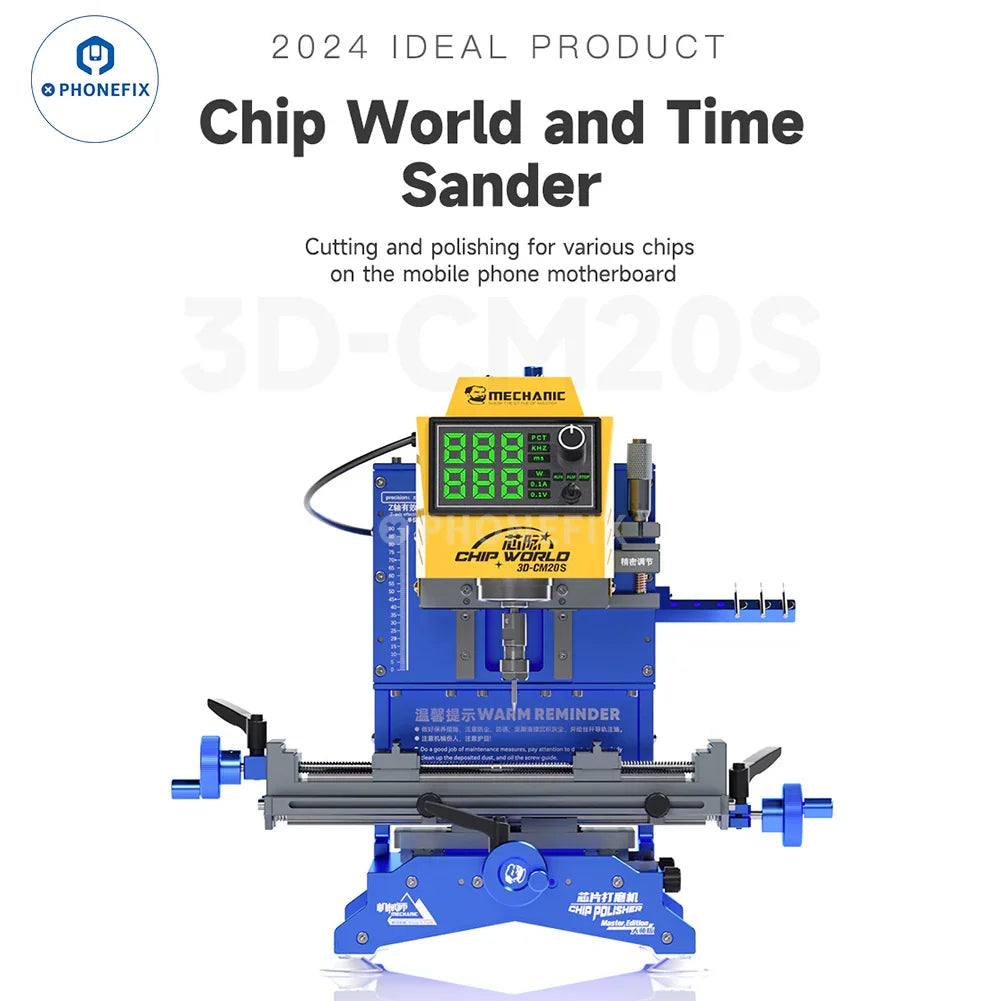 PHONEFIX Mechanic 3D-CM20S PCB grinding tool for phone PCB and IC chip grinding, featuring precision grinding components.