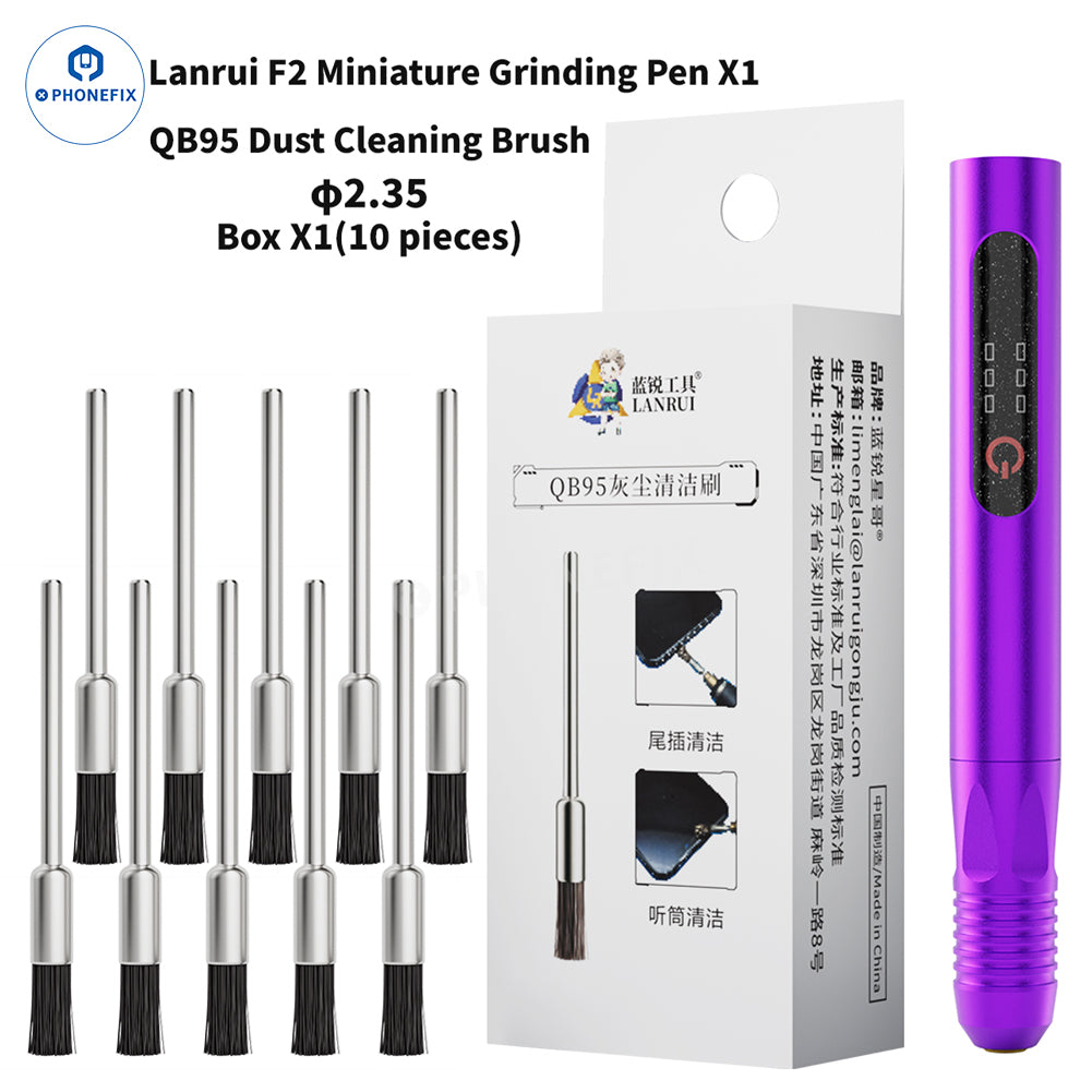 LANRUI QB95 PCB charging port dust cleaning brush for phone repair, designed for cleaning PCB grinding and charging ports.