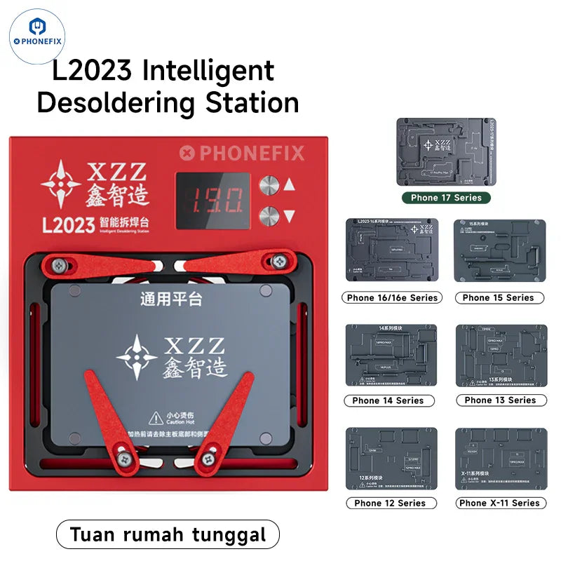 XZZ L2023 intelligent desoldering station with PCB heating platform for iPhone X to Pro Max, by PHONEFIX, shown in the image.