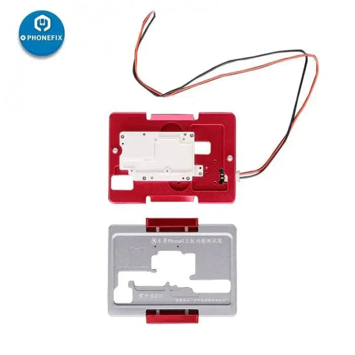 WL C11 iSocket Jig double-layer test fixture for iPhone X logic board, used for PCB separation and repair by PHONEFIX.