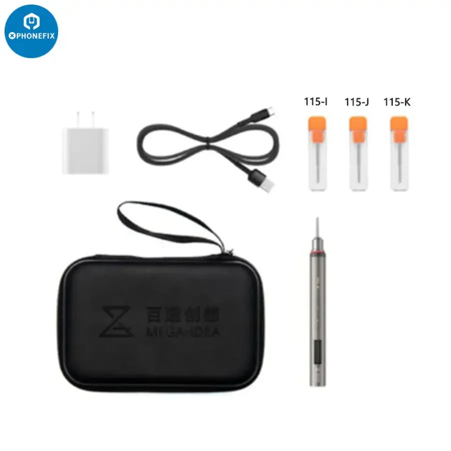 MEGA-IDEA 20W Quick Charge Nano Electric Iron for PCB welding repair, PHONEFIX brand, compact soldering tool with adjustable tip